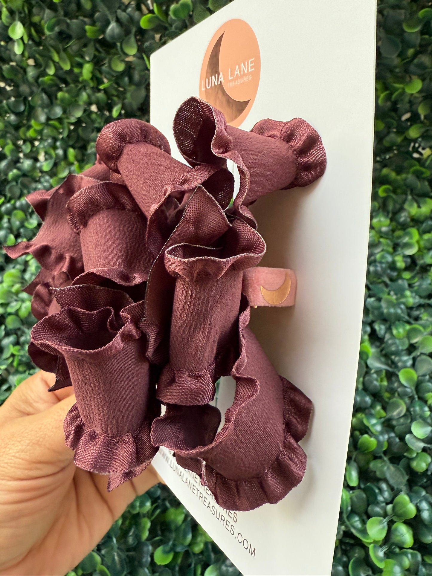 Burgundy Ruffle Bow