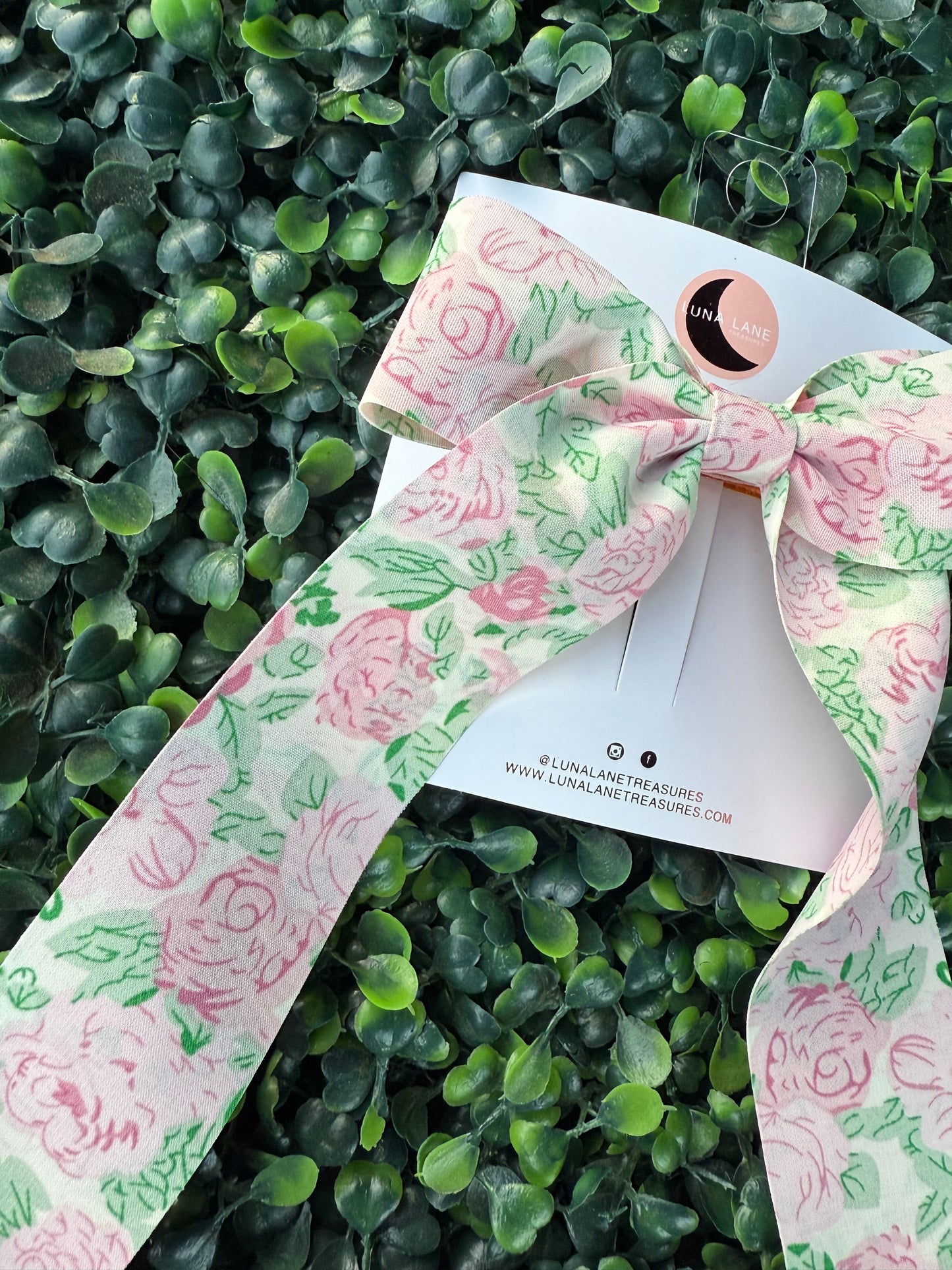 Pink Roses Coquette Hair-bow