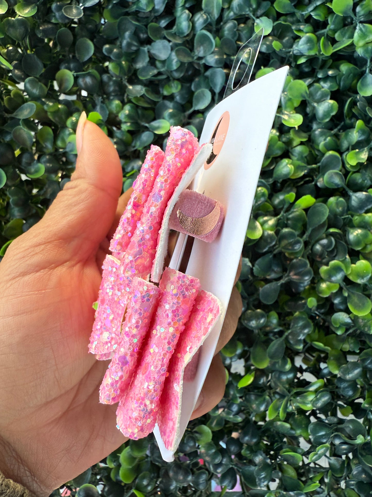 Shocking Pink Glitter Bow Pigtails