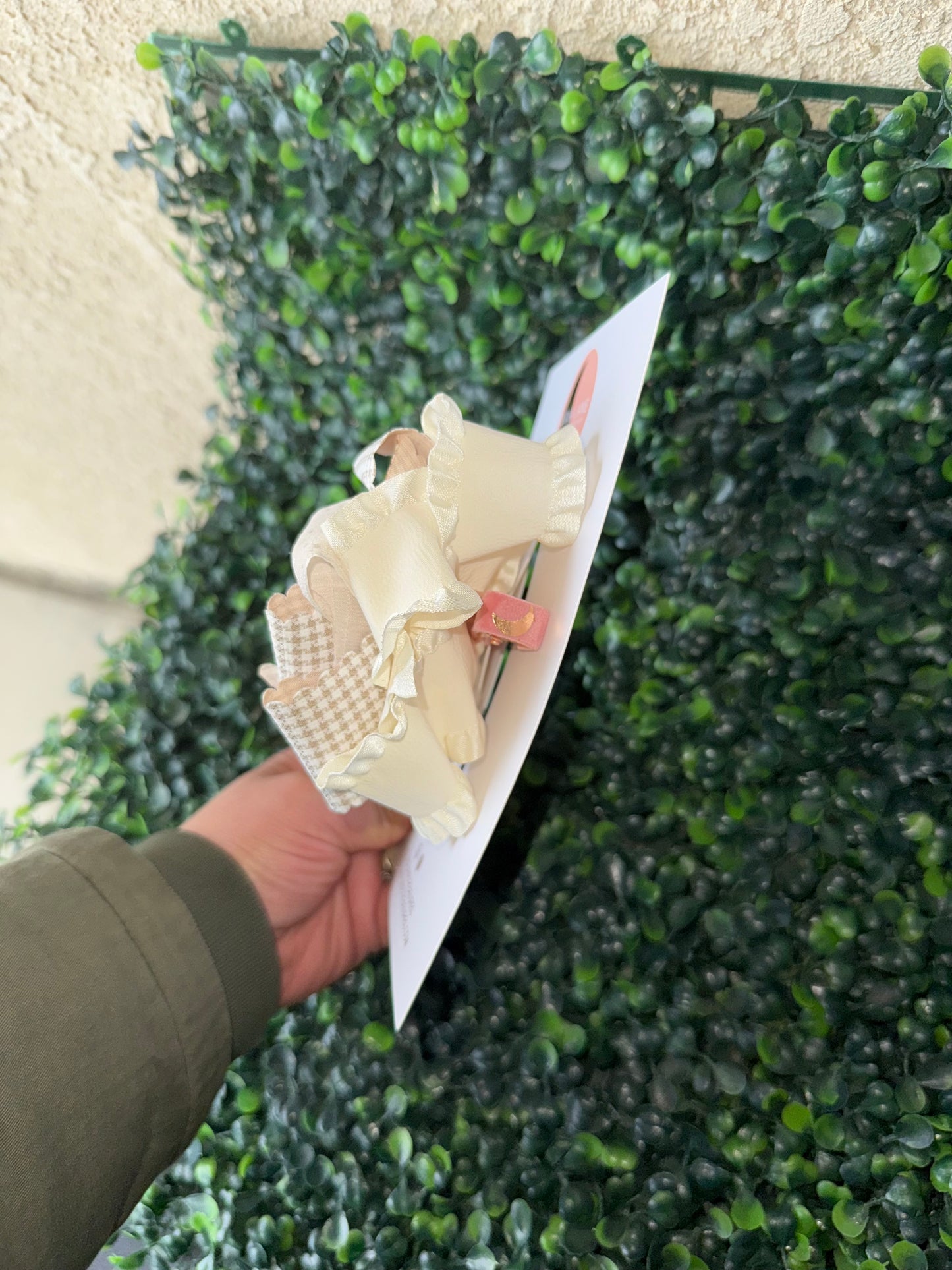 Toast Handmade Gingham Ruffle Hair Bow