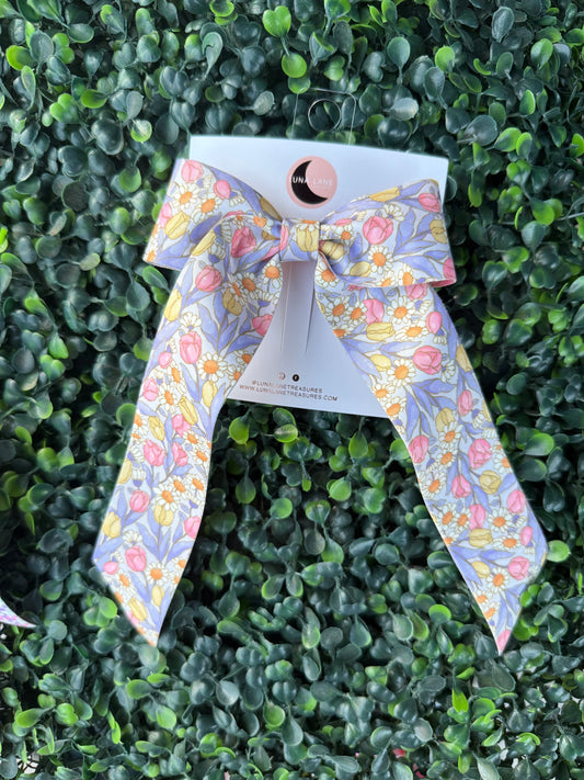 Spring Tulips Coquette Hair-bow