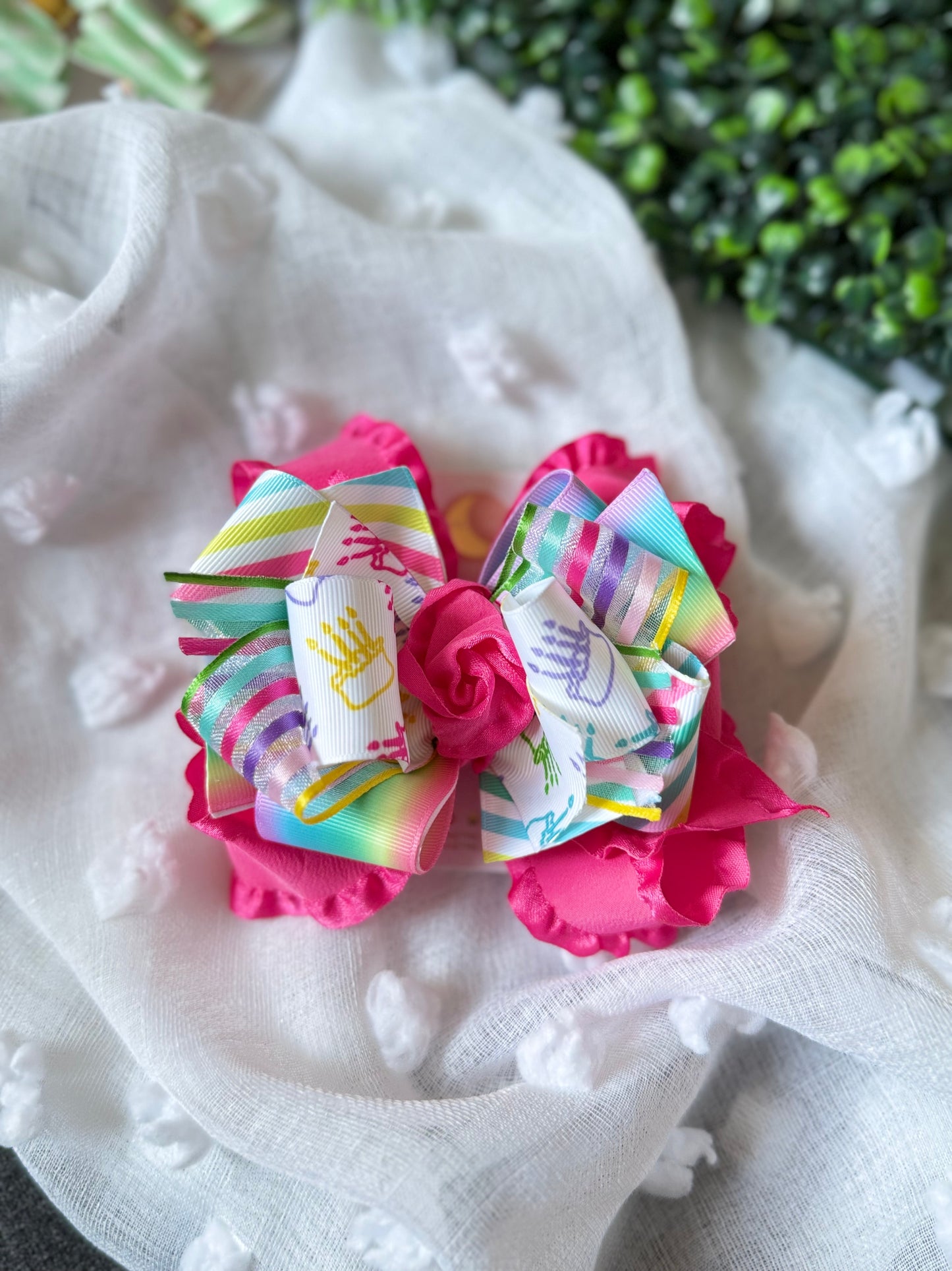 Birthday Ruffle Hair Bow