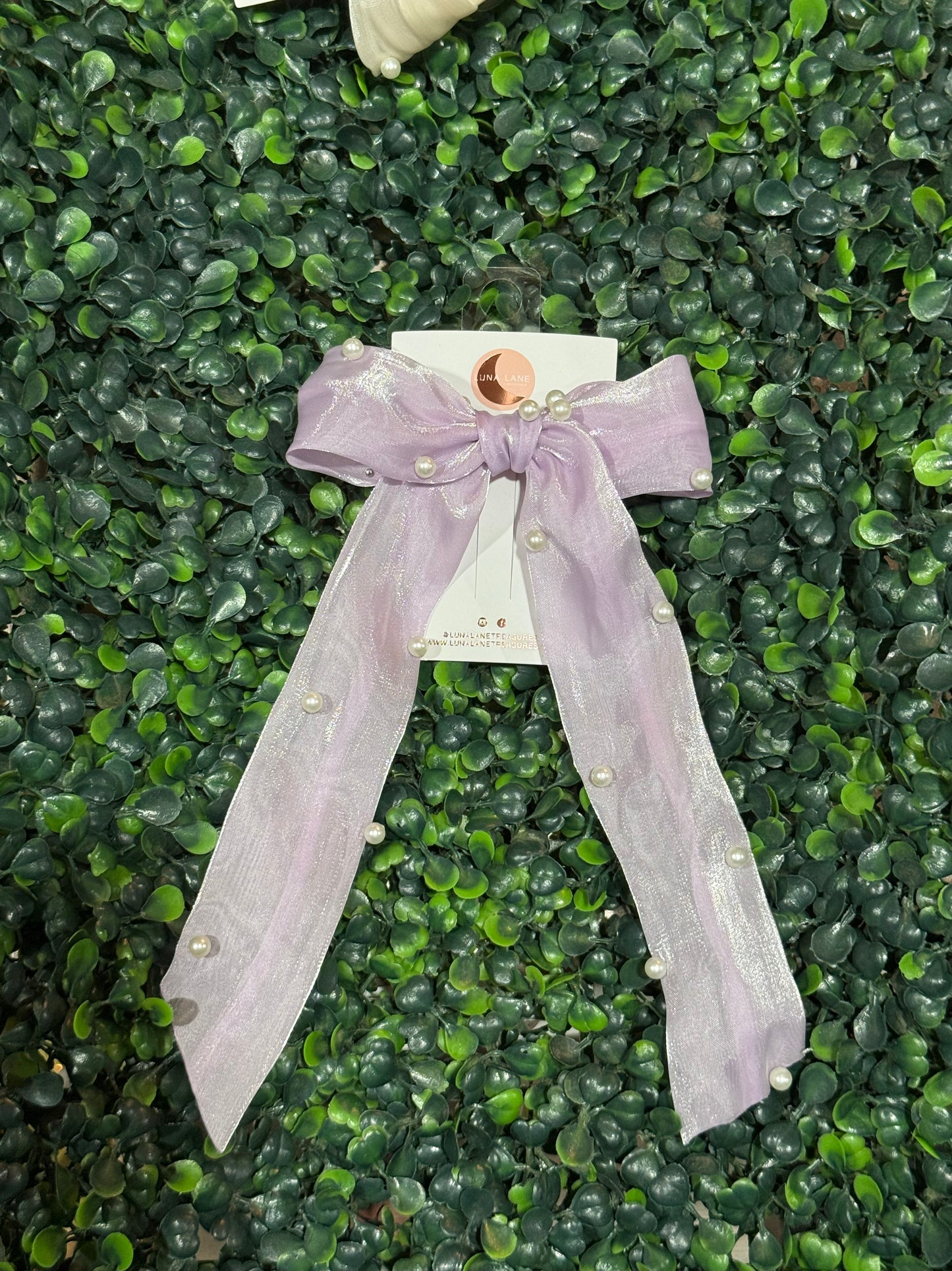 Single Pearl Purple Coquette Hair-bow