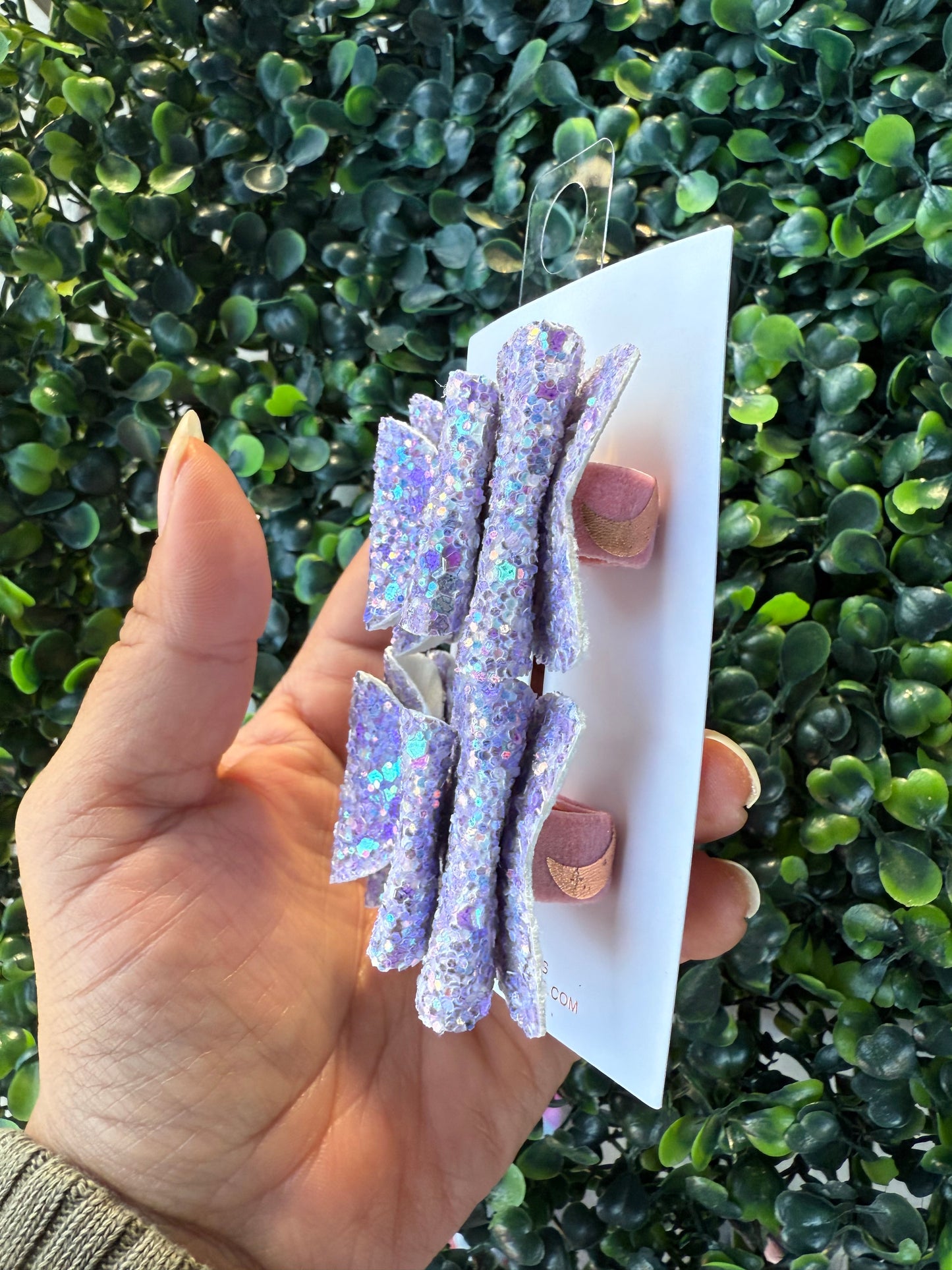 Purple Glitter Bow Pigtails