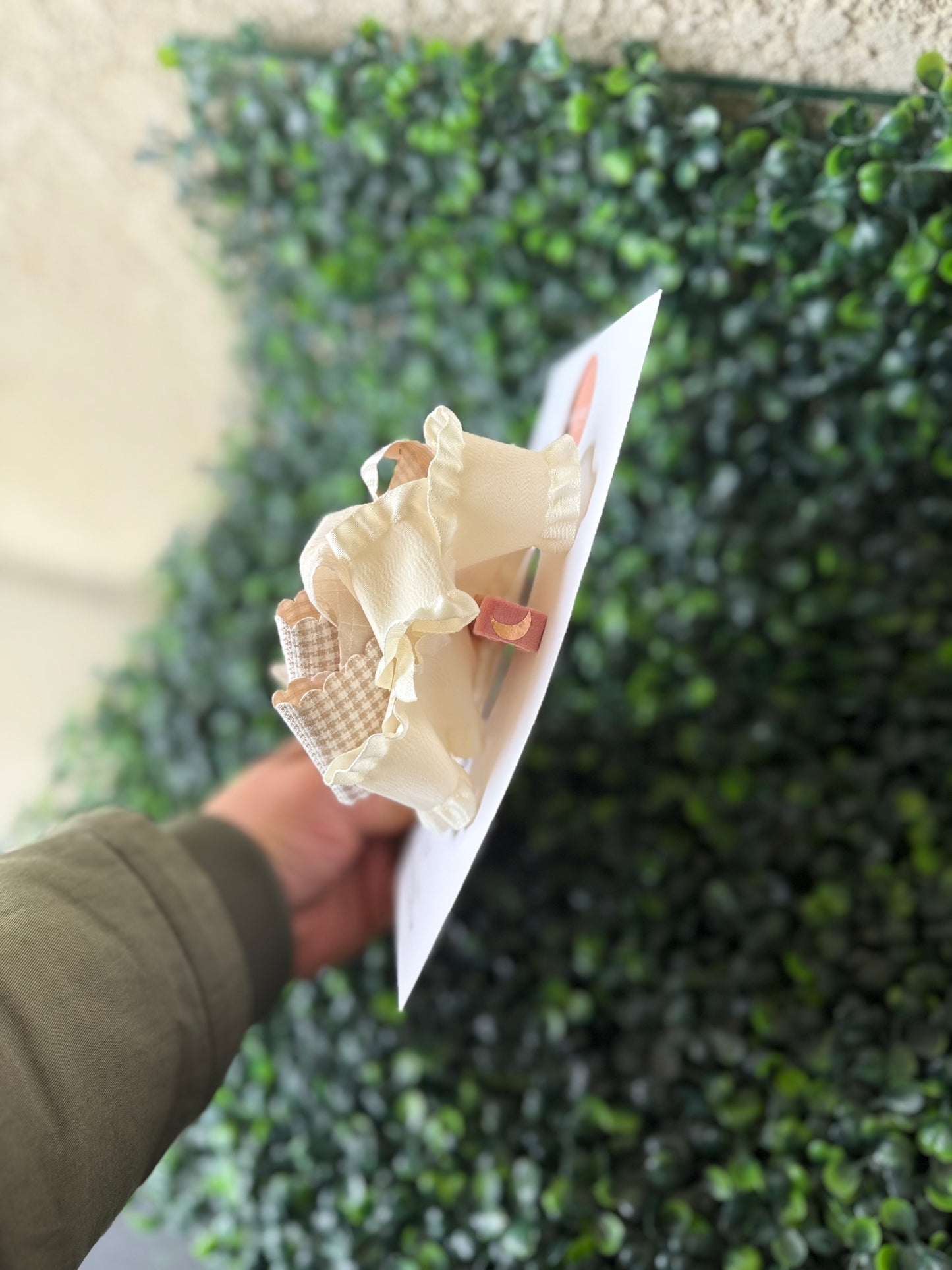 Toast Handmade Gingham Ruffle Hair Bow