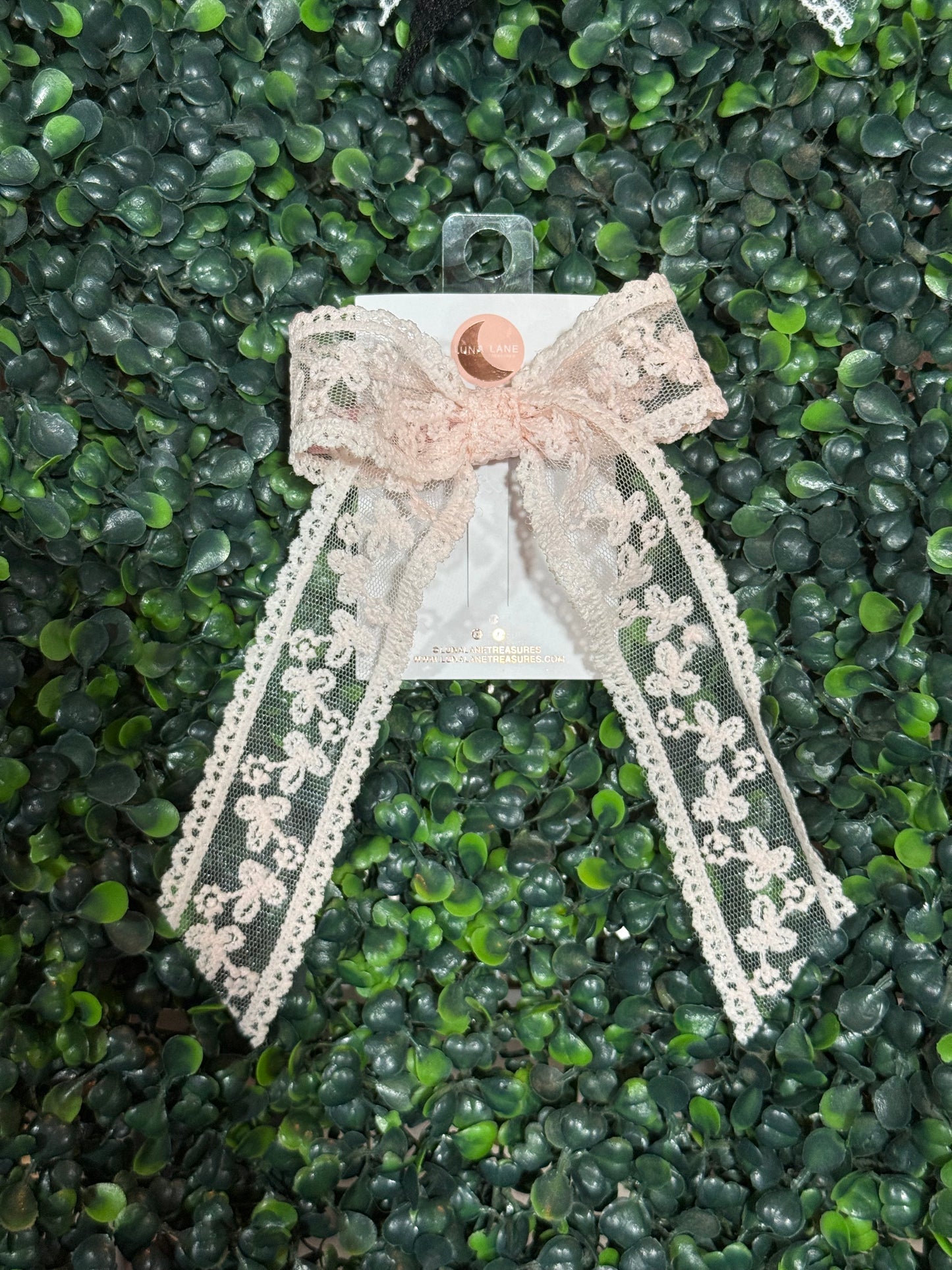 Baby Pink Lace Coquette Hair-bow