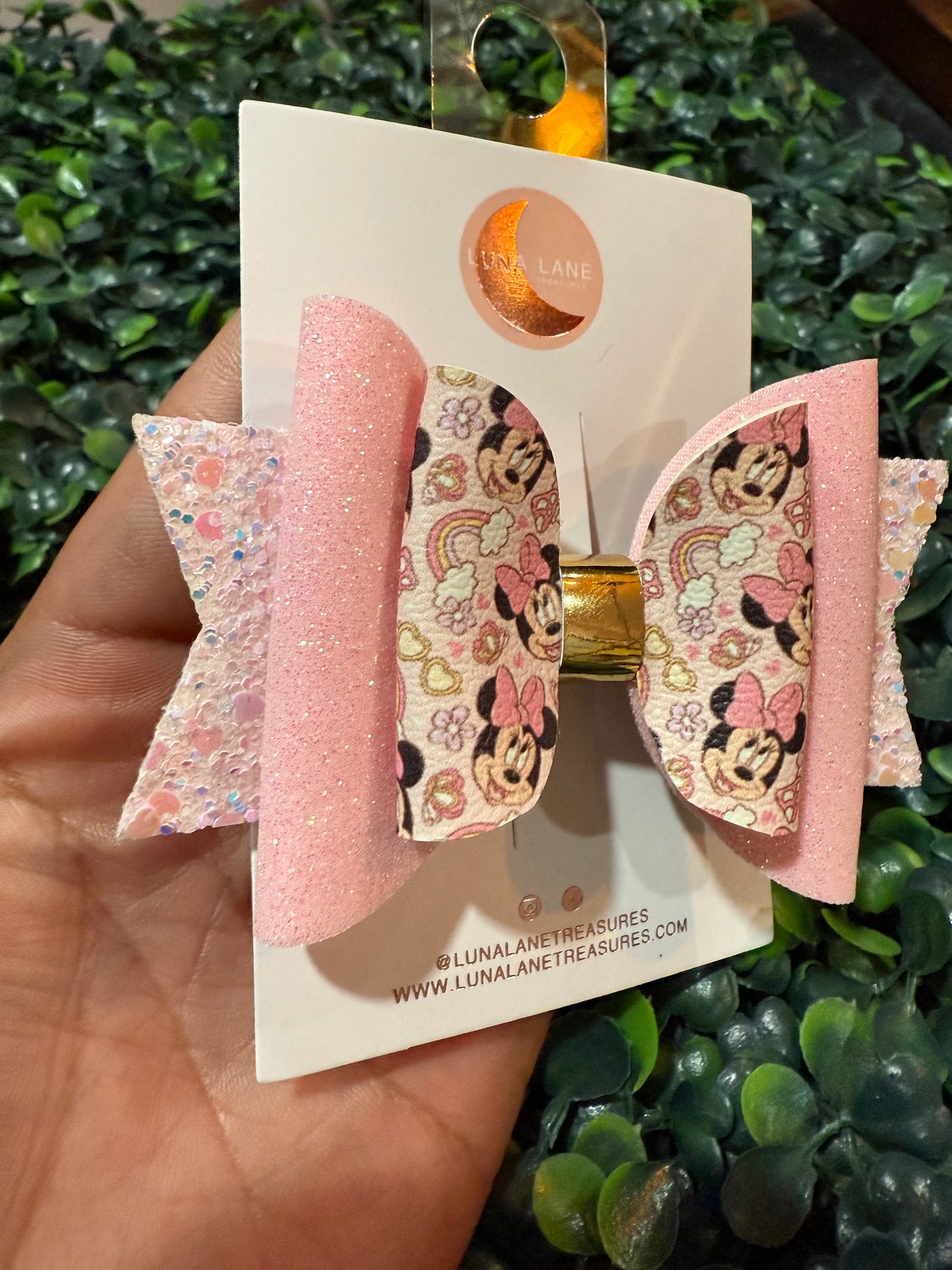 Mini Pink Rainbow Hair Bow