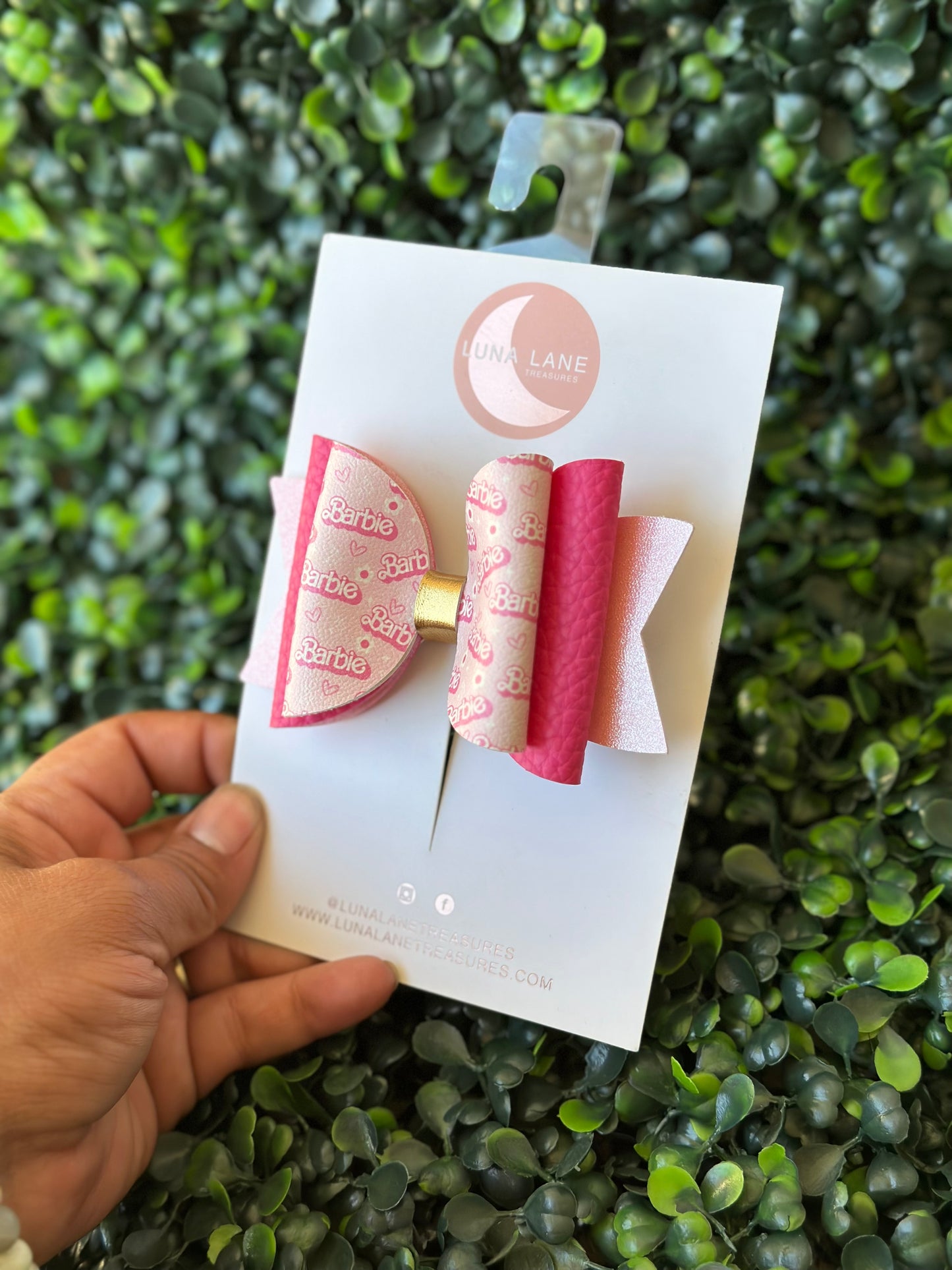 Lazo para el pelo con púas rosa