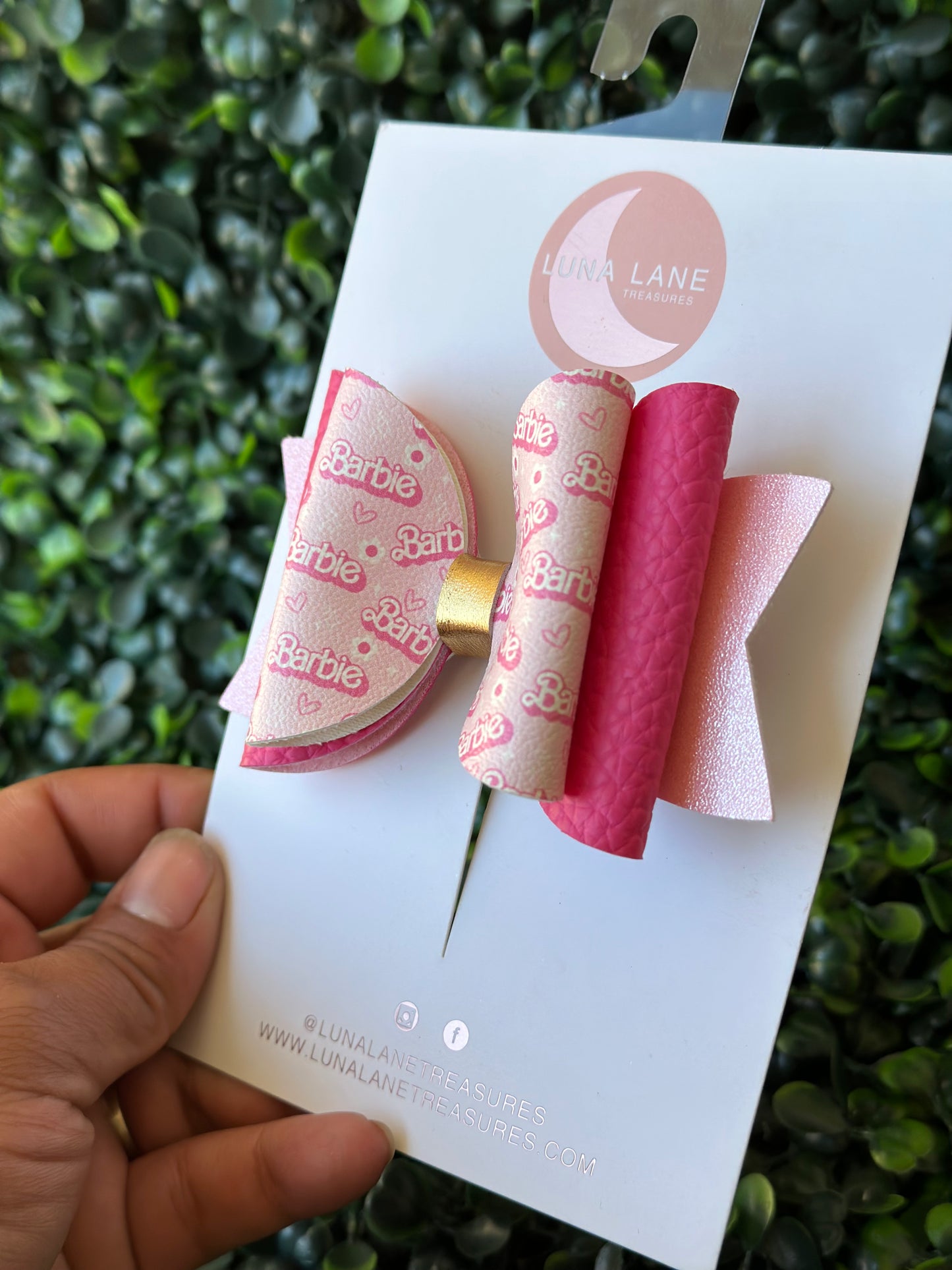 Lazo para el pelo con púas rosa