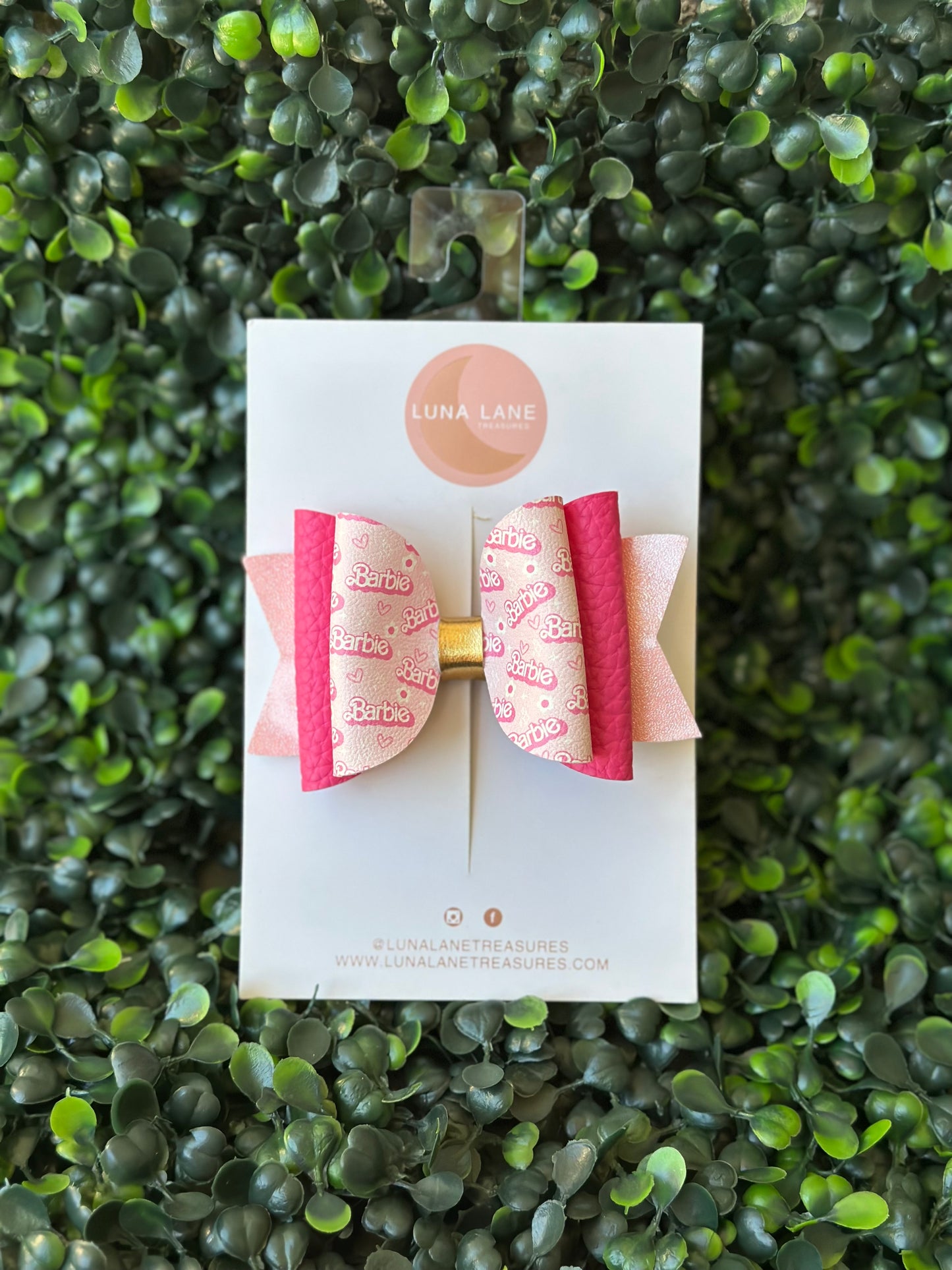 Lazo para el pelo con púas rosa