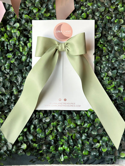 Sage Coquette Hair Bow