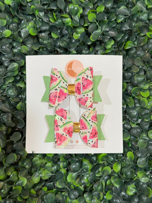 Watermelon Bow Pigtails