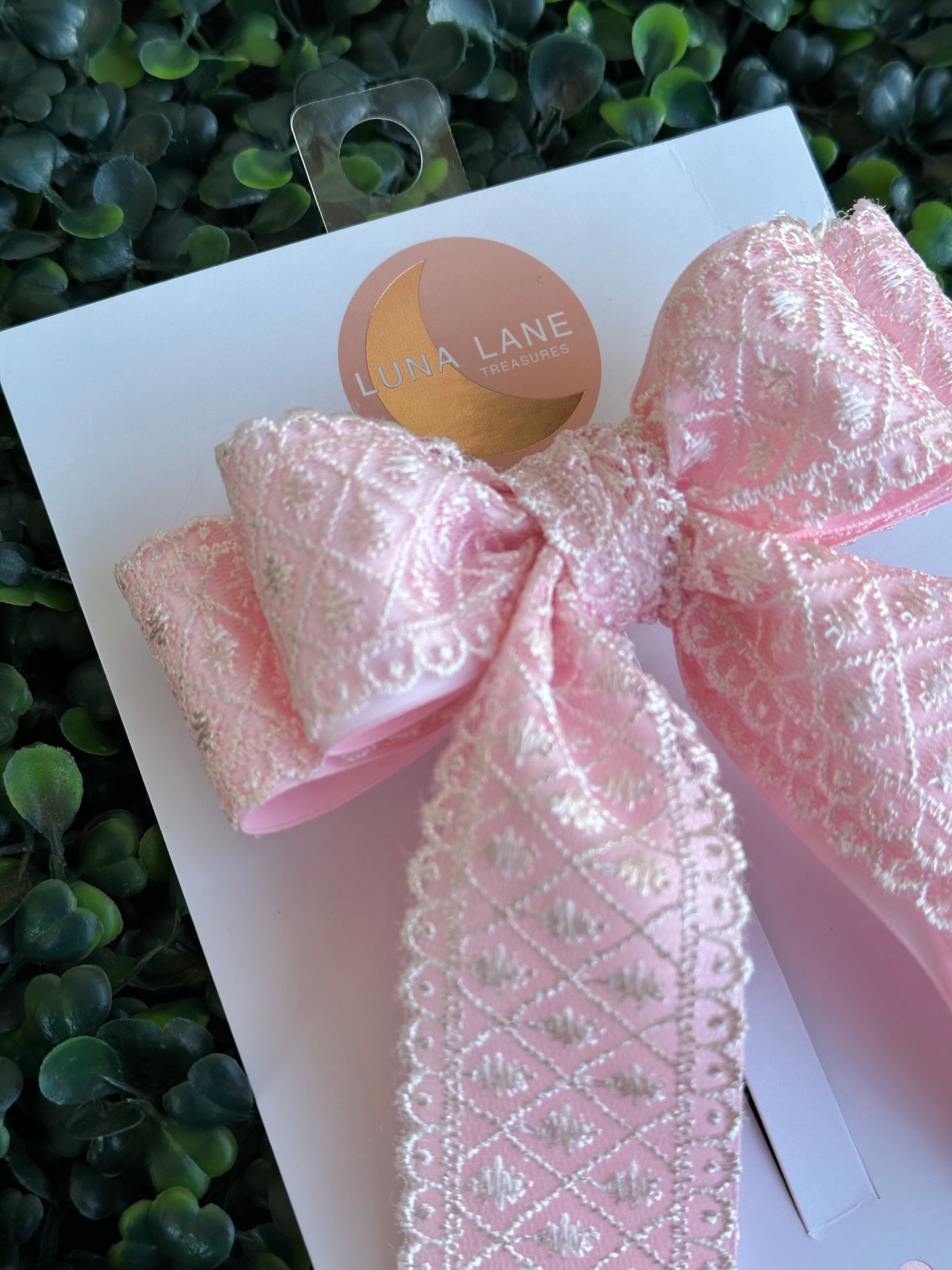 Pink Lace Coquette Hair Bow