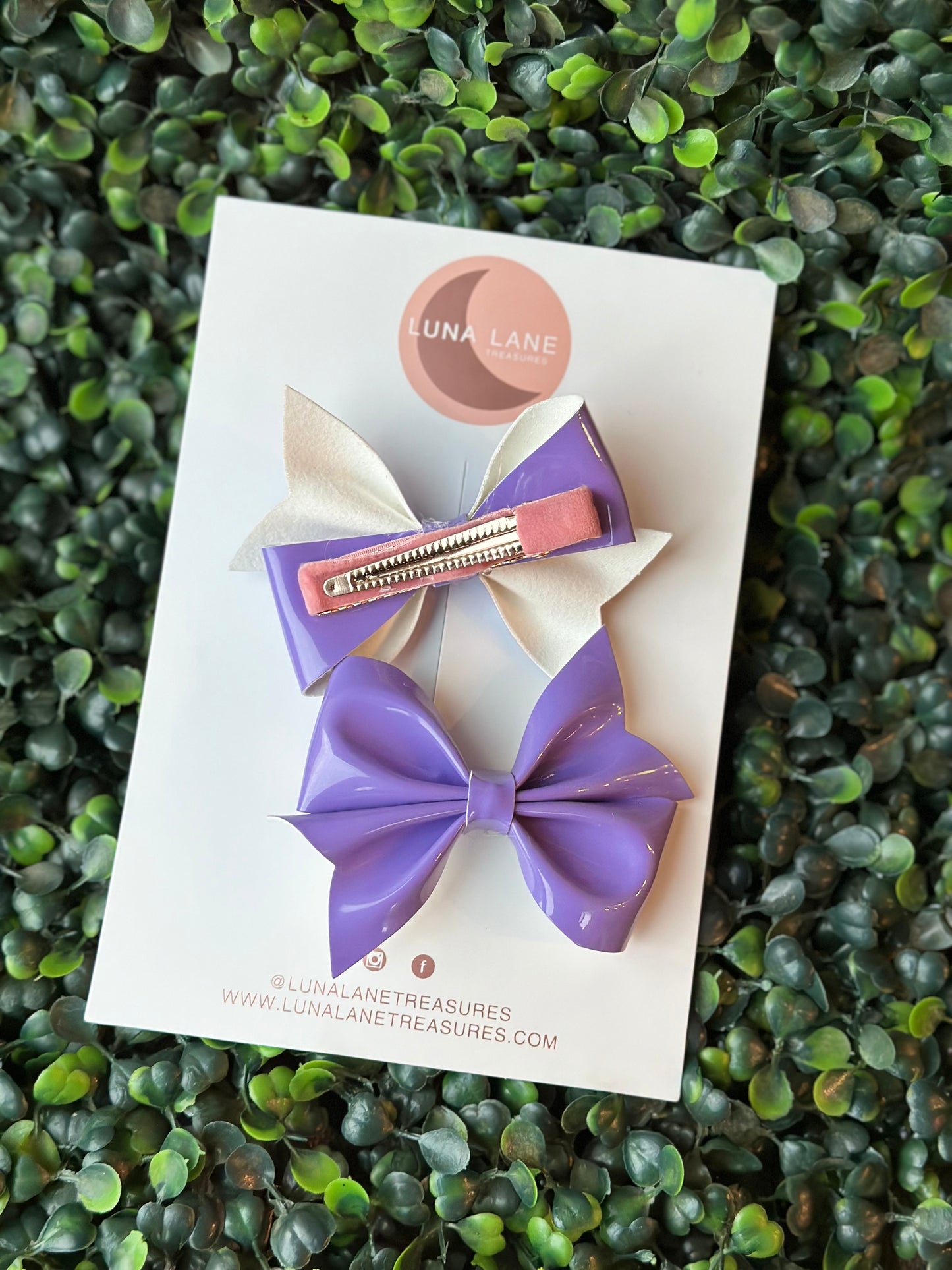 Lavender Iris Bow Pigtails