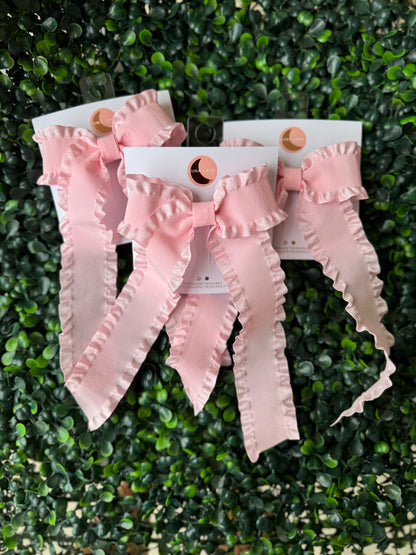 Pink Ruffle Coquette Hair-bow