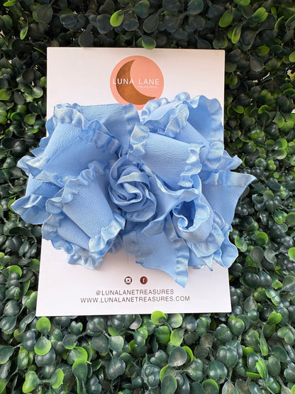 Dusty Blue Ruffle Bow