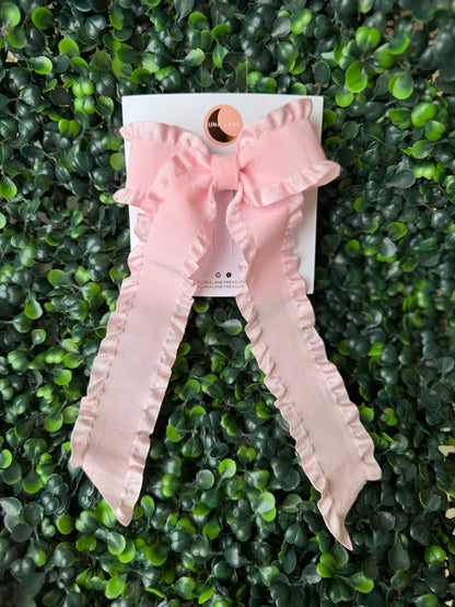 Pink Ruffle Coquette Hair-bow