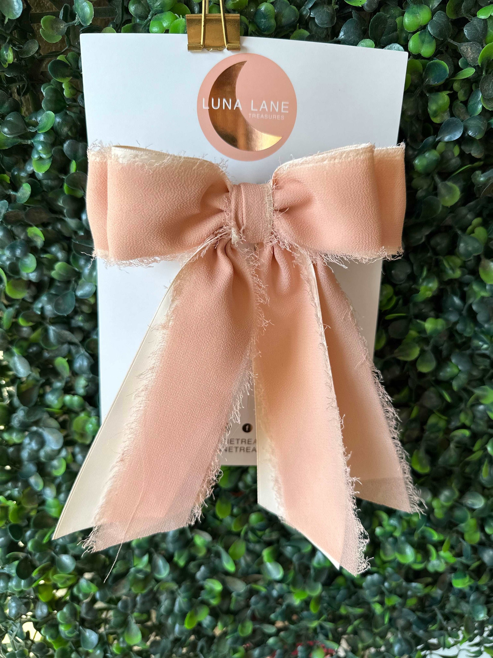 Peach Chiffon Coquette Hair Bow