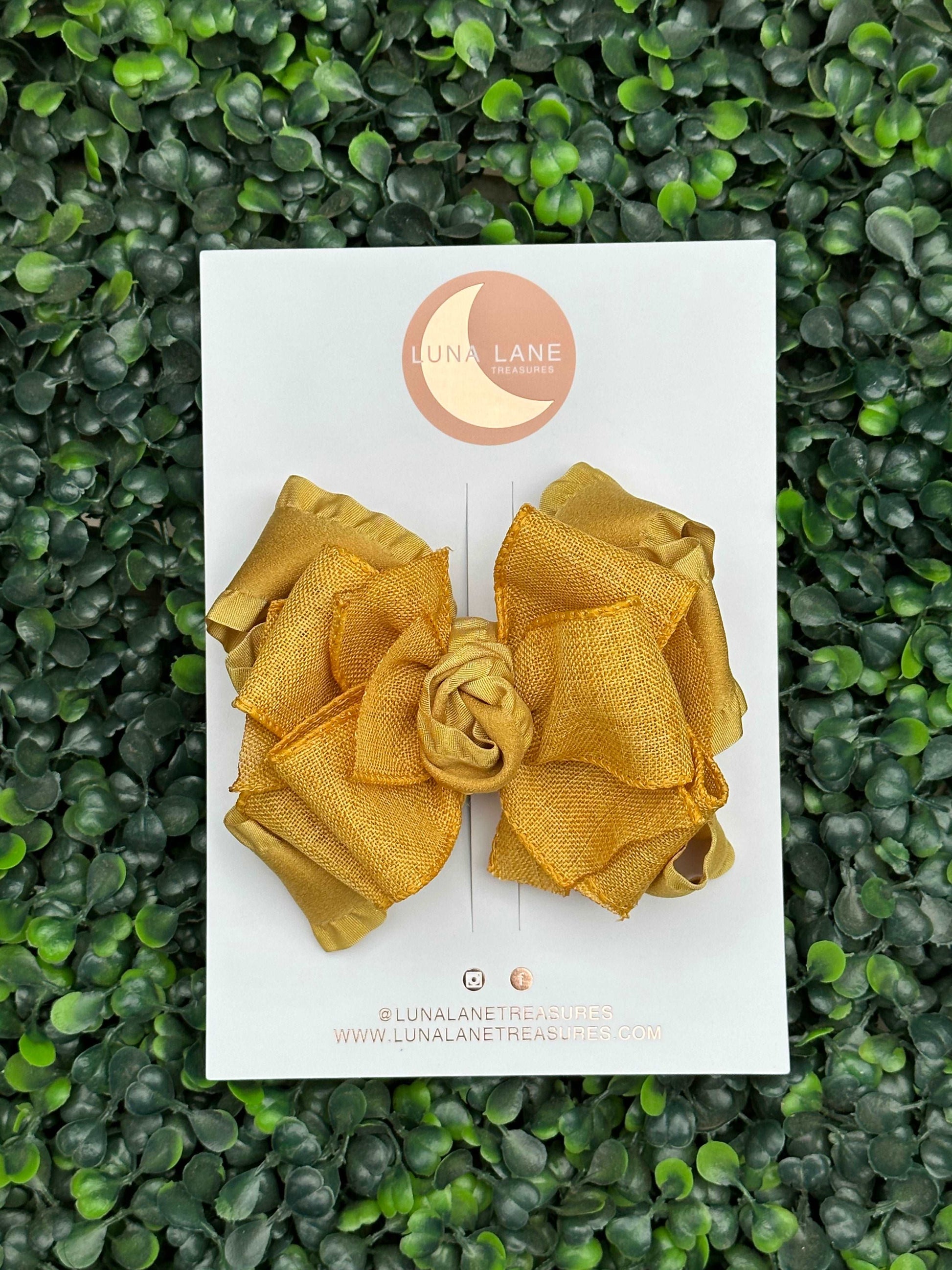 Cassie Mustard Ruffle Bow