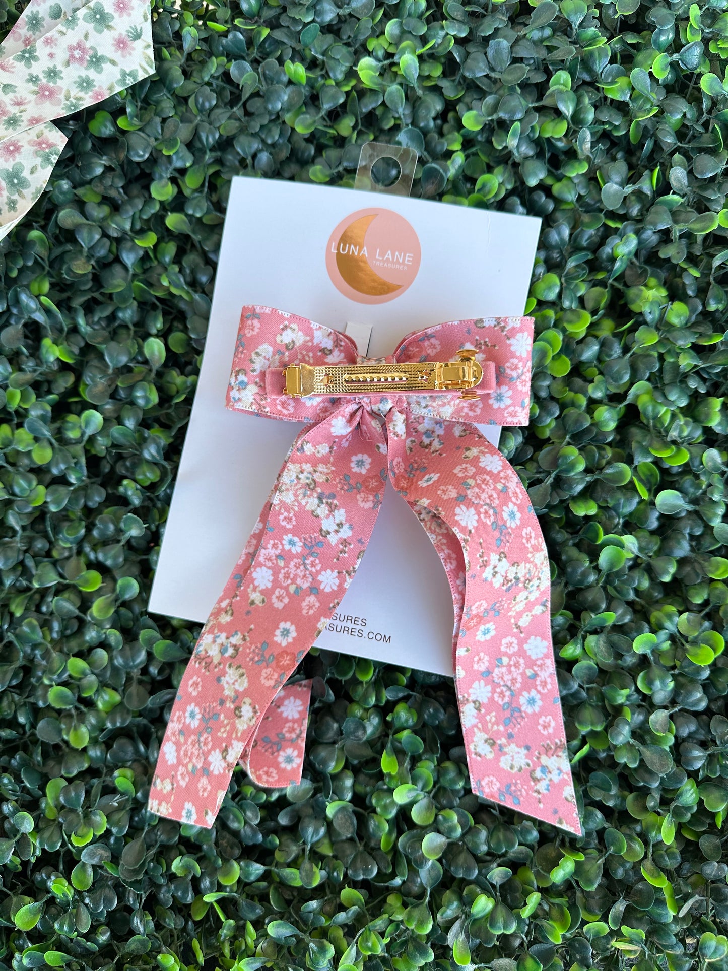 Pink Spring Flowers Coquette Hair Bow