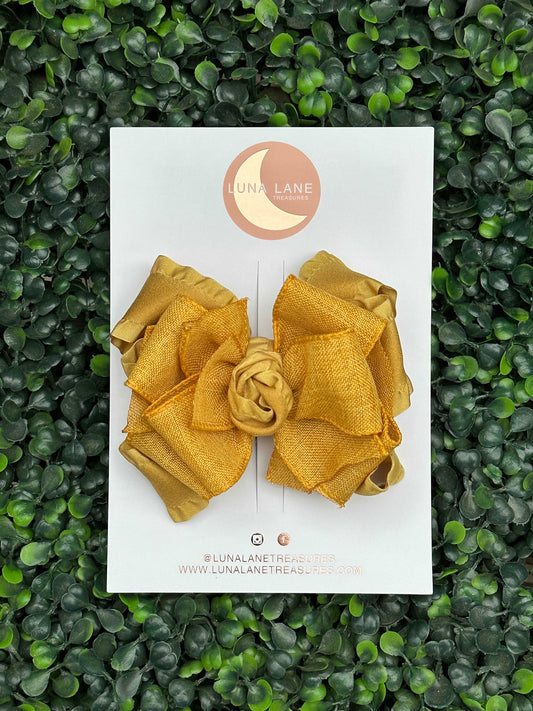 Cassie Mustard Ruffle Bow