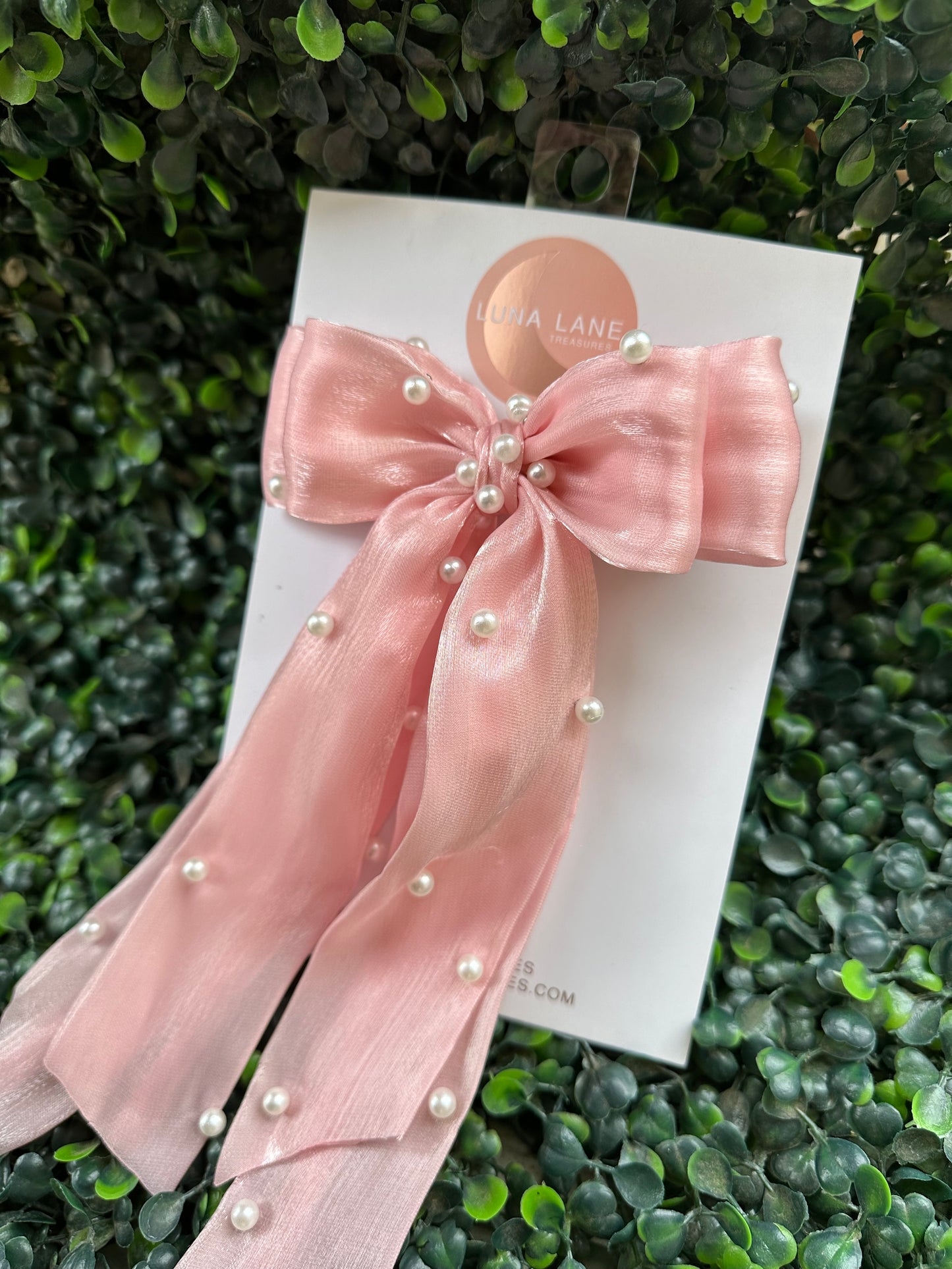 Pink Pearls Coquette Hair Bow