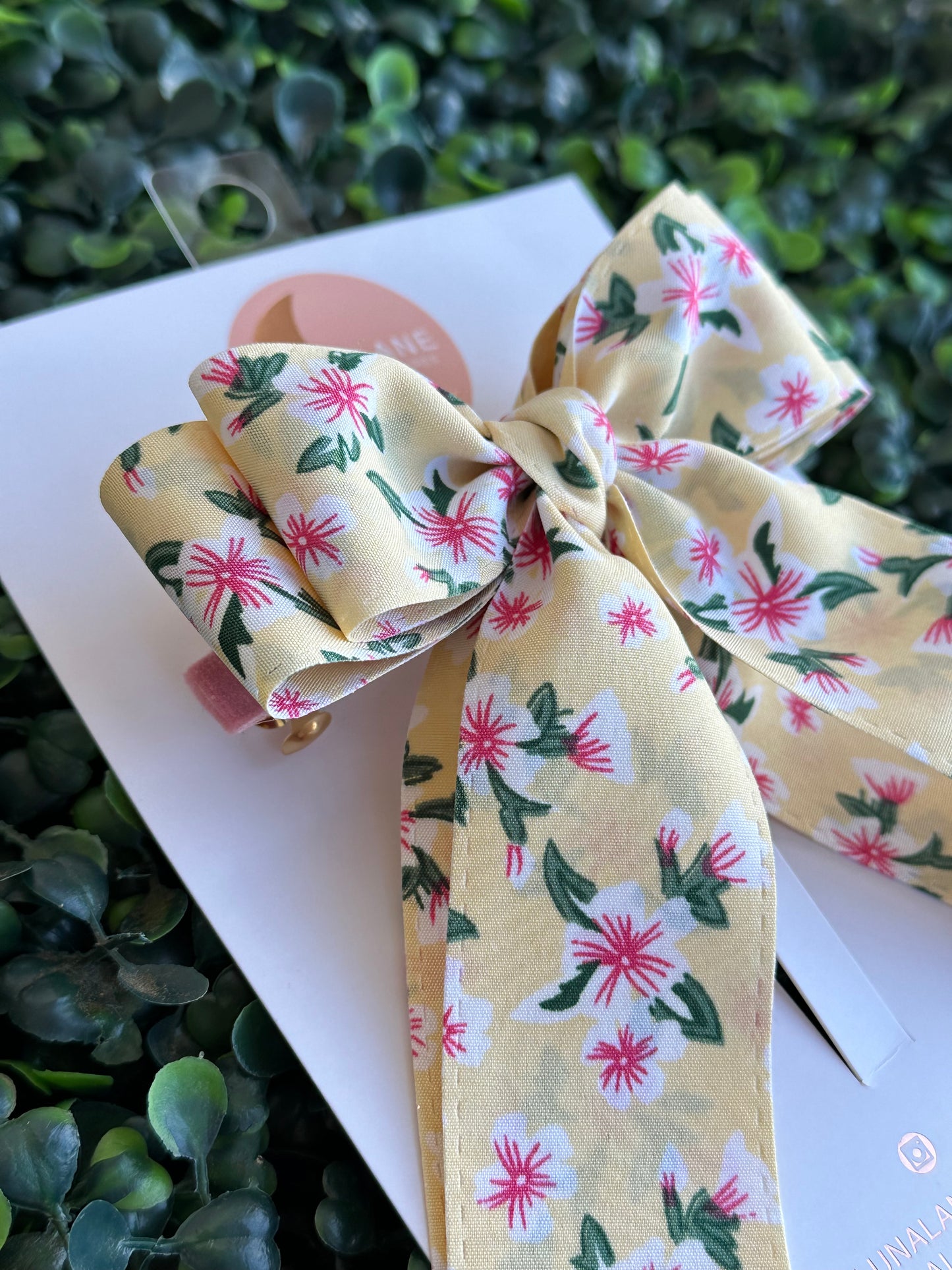 Yellow Spring Flowers Coquette Hair Bow