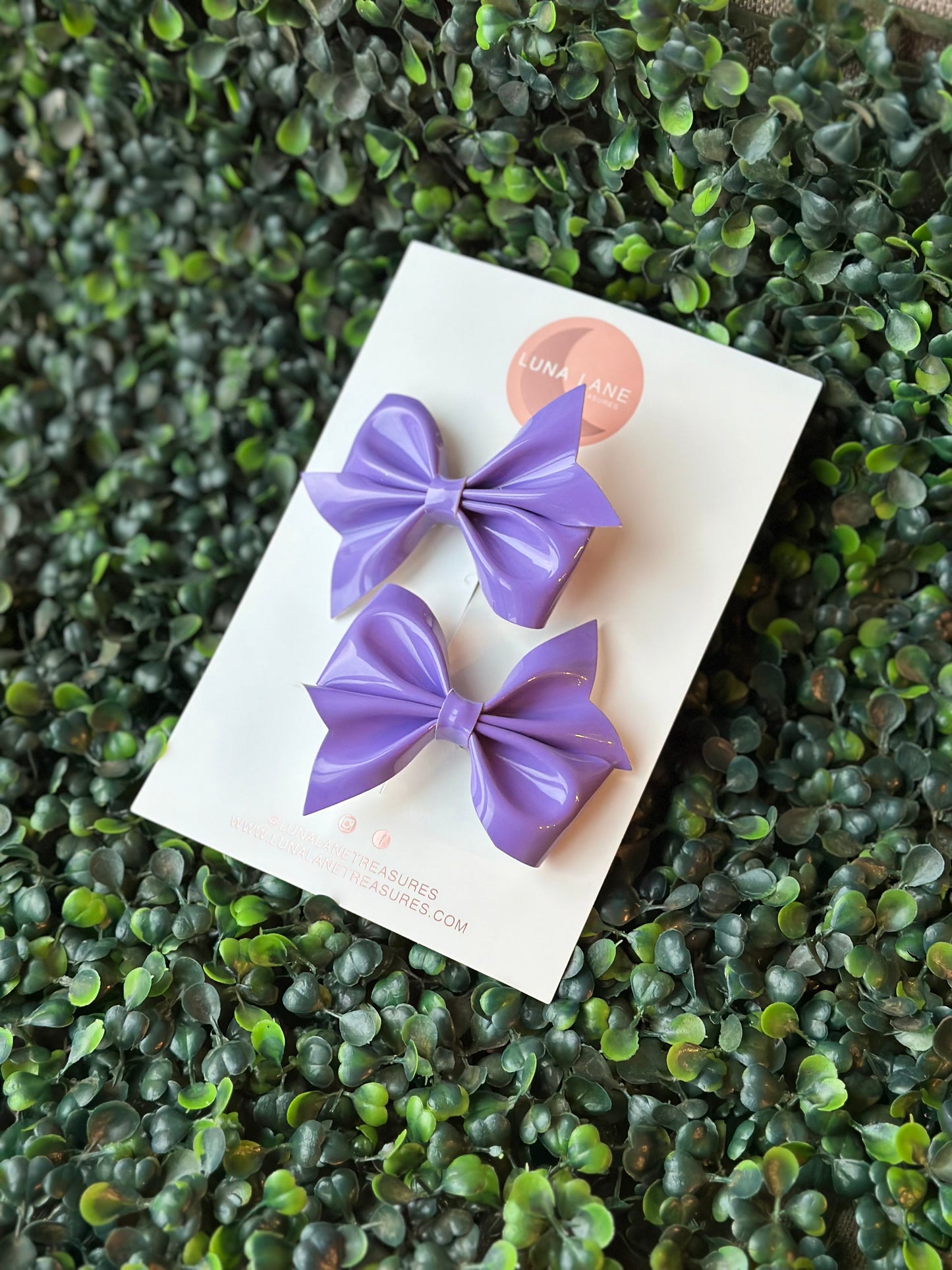 Lavender Iris Bow Pigtails