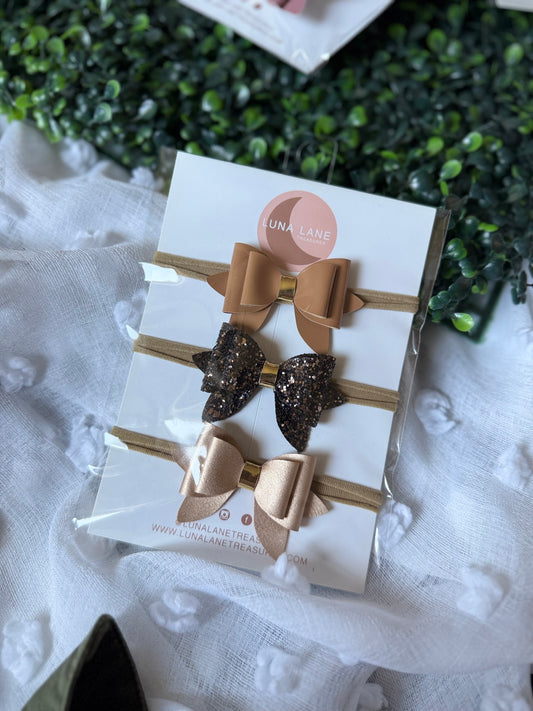 Neutral Tan bow set