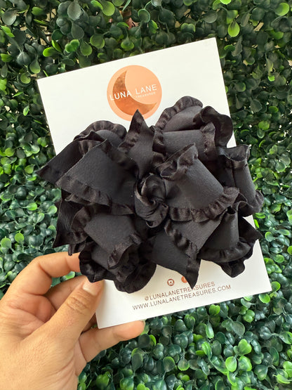 Black Ruffle Bow