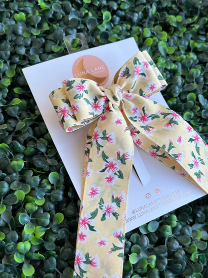 Yellow Spring Flowers Coquette Hair Bow