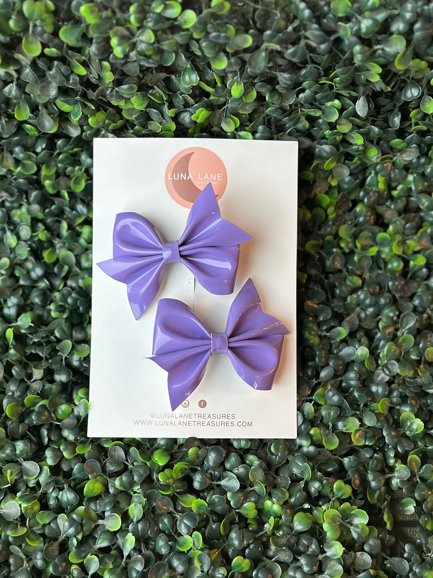 Lavender Iris Bow Pigtails