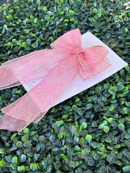 Pink Glitter Coquette Hair Bow