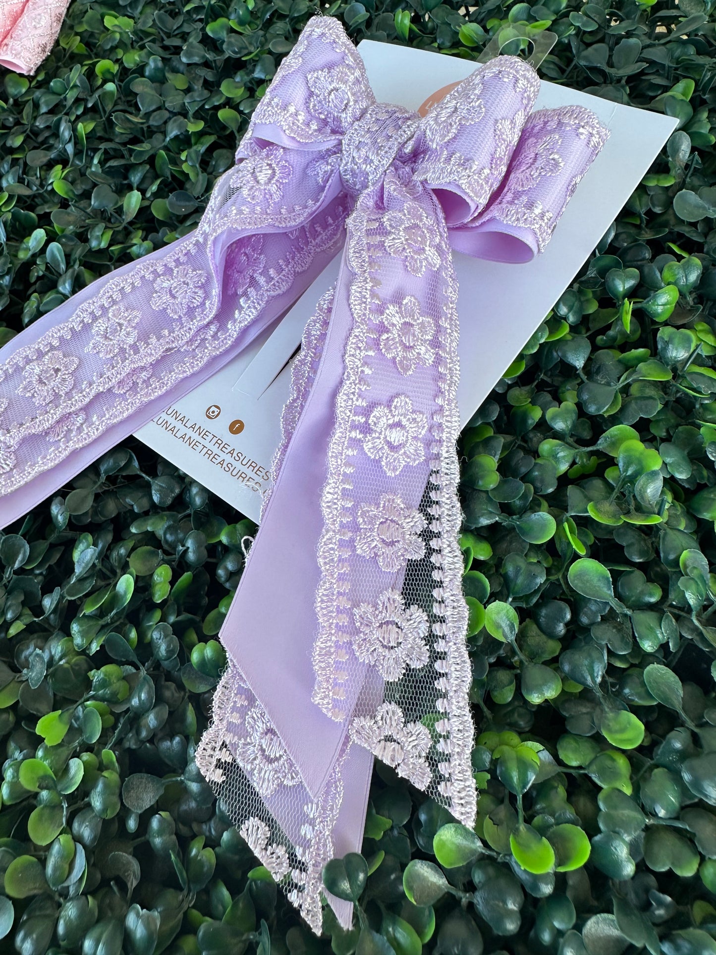 Lavender Lace Coquette Hair Bow