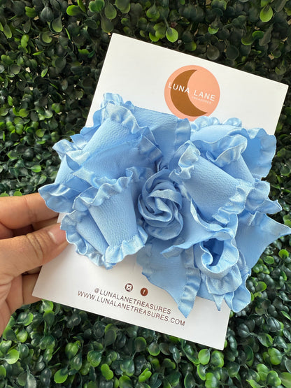 Dusty Blue Ruffle Bow