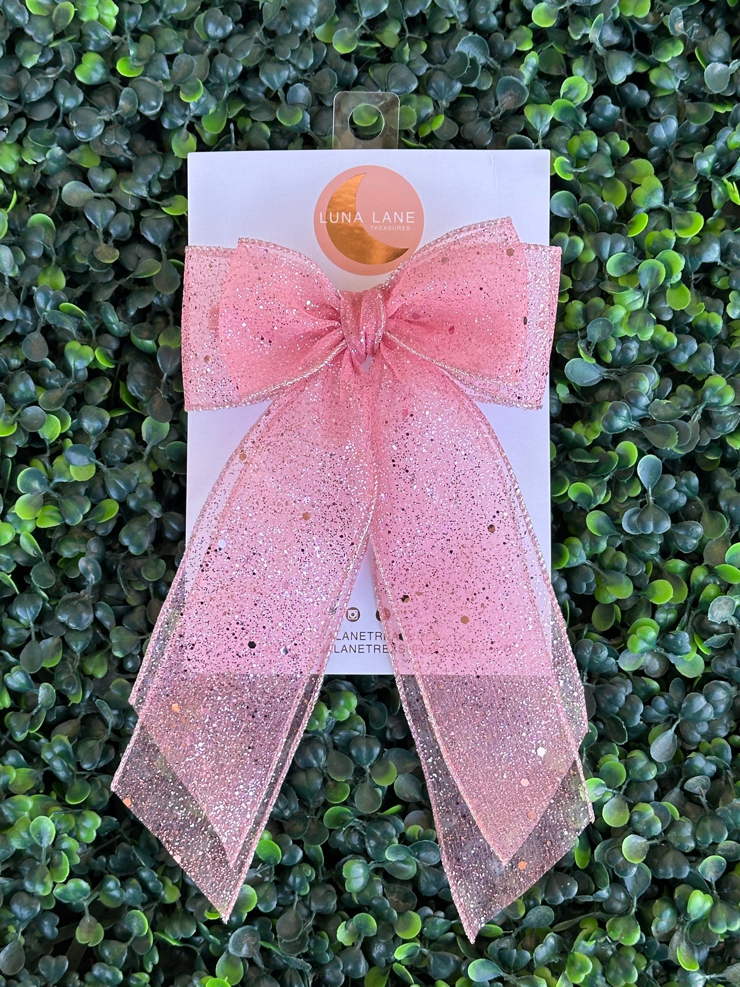 Pink Glitter Coquette Hair Bow