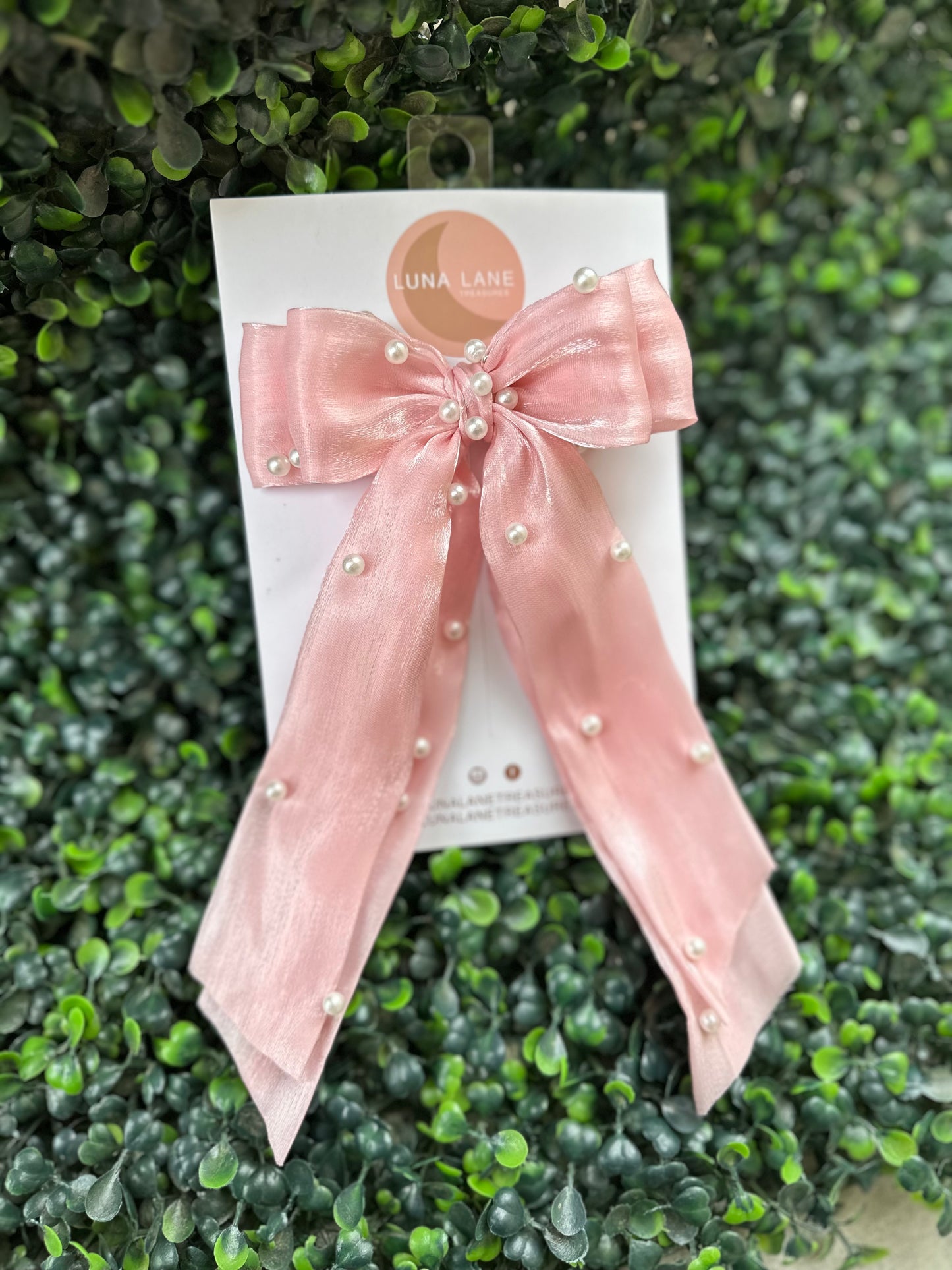 Pink Pearls Coquette Hair Bow