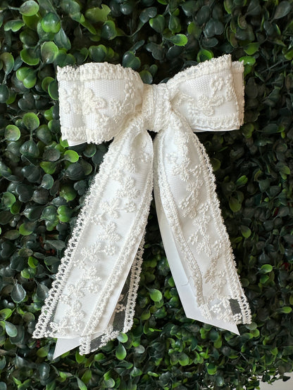 White Lace Coquette Hair Bow