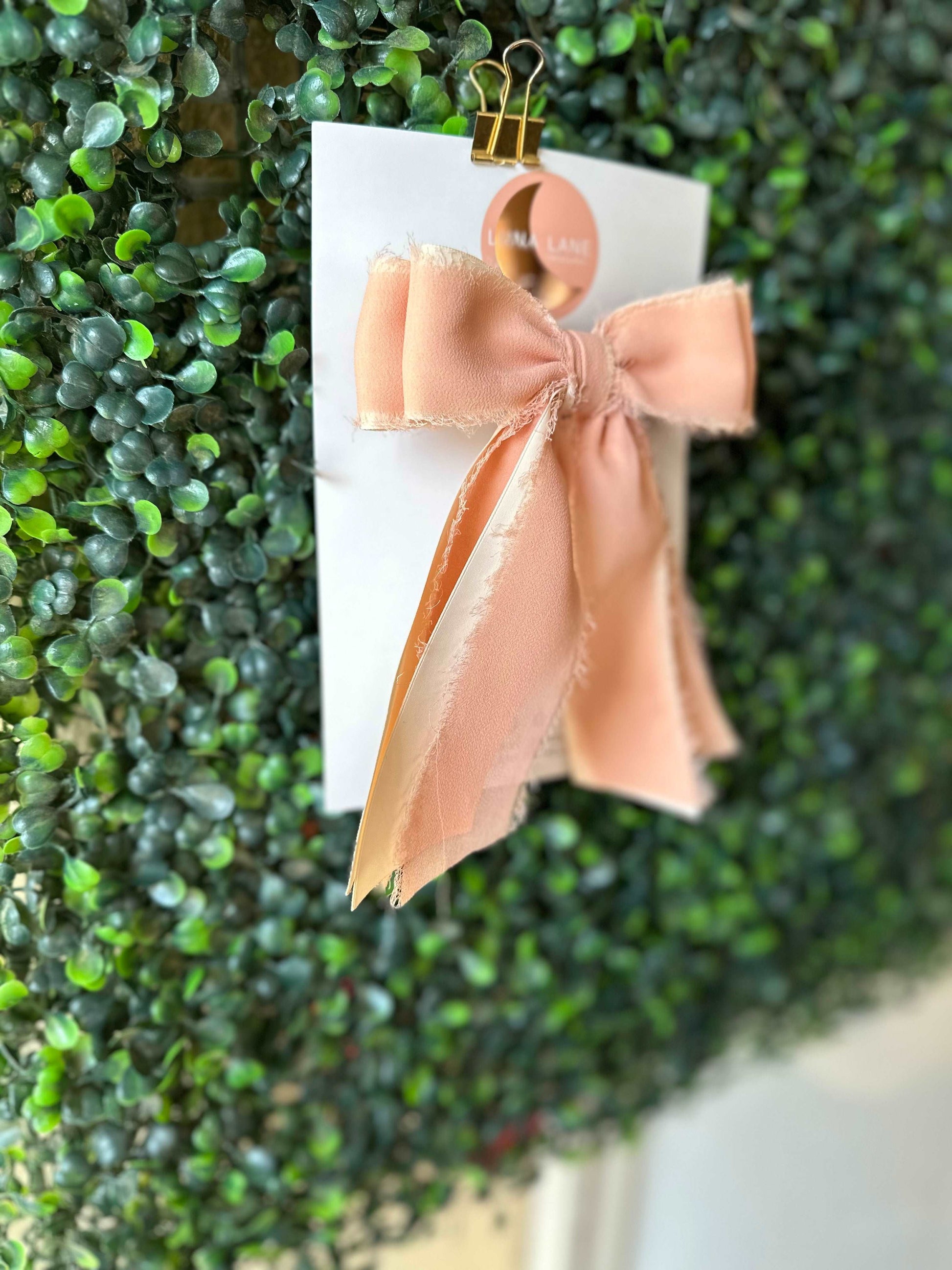 Peach Chiffon Coquette Hair Bow