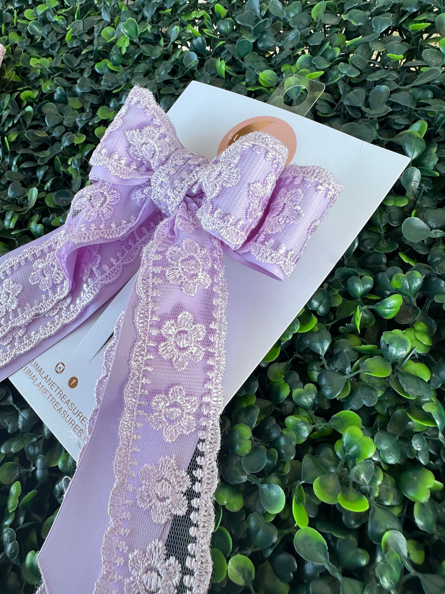 Lavender Lace Coquette Hair Bow