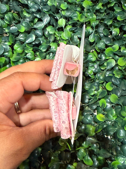 Baby Pink Glitter Bow Pigtails