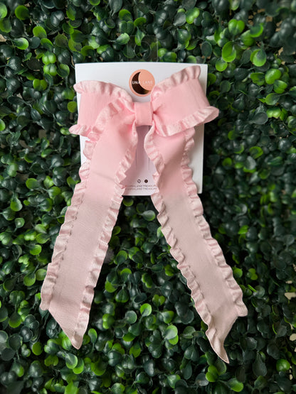 Pink Ruffle Coquette Hair-bow