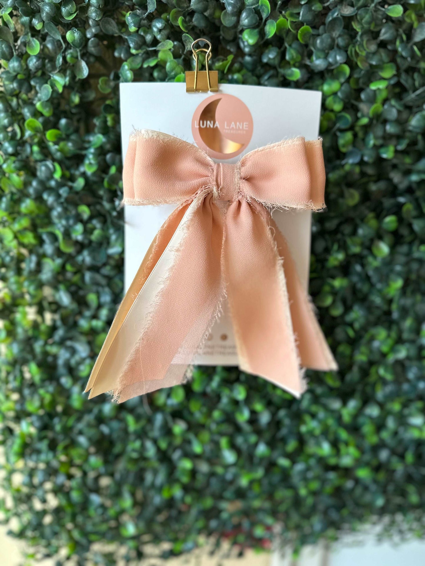 Peach Chiffon Coquette Hair Bow