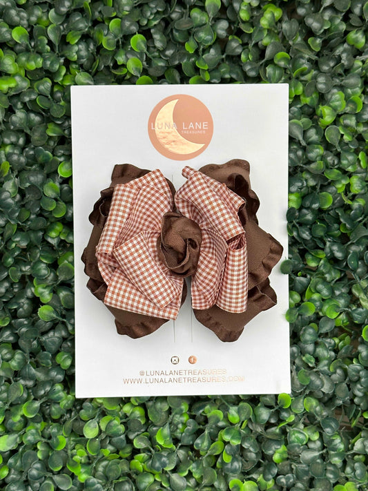 Charisma Brown Ruffle Bow