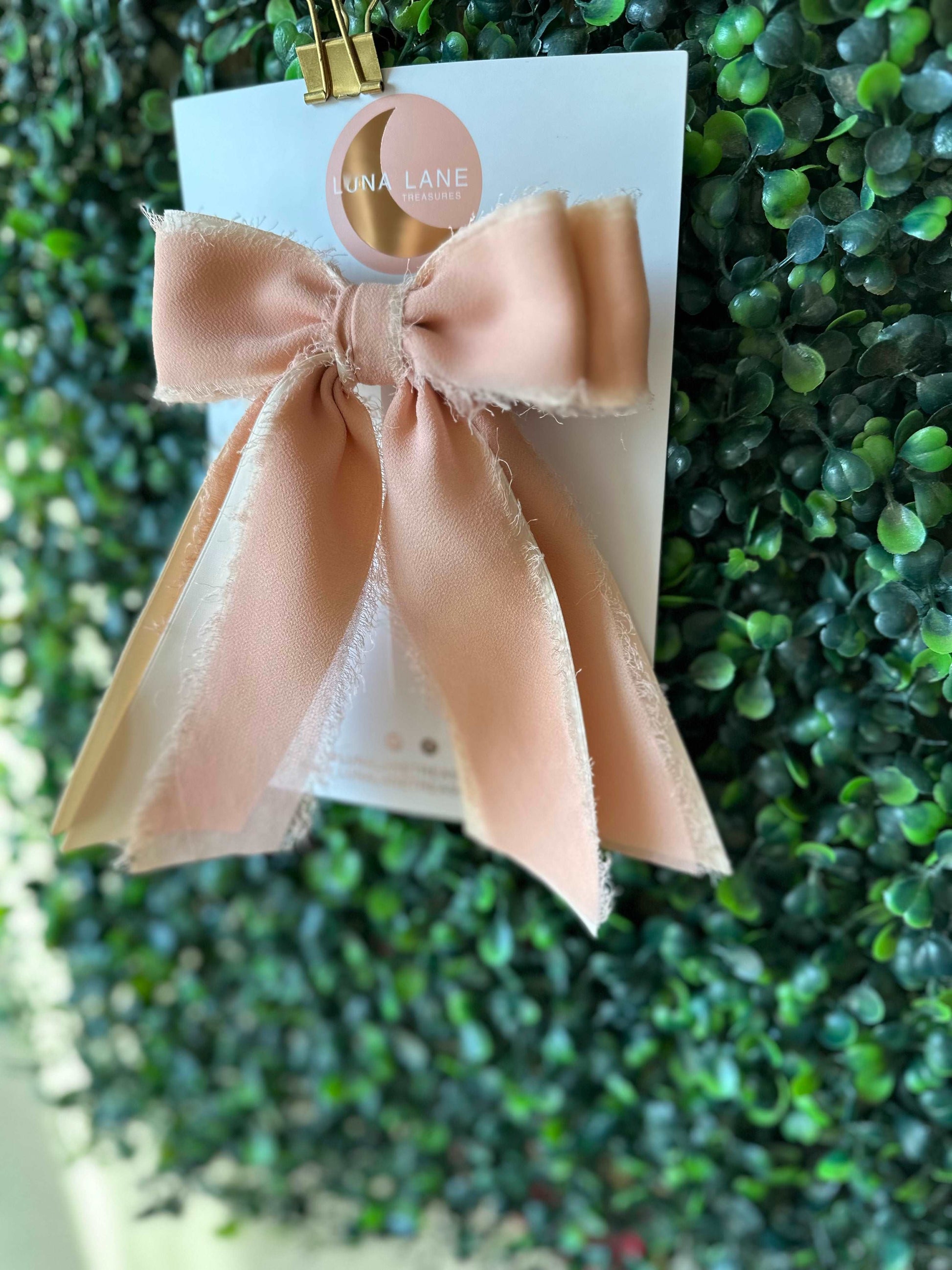 Peach Chiffon Coquette Hair Bow