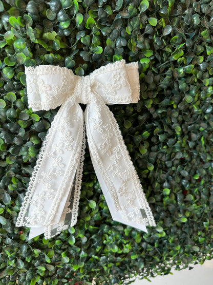 White Lace Coquette Hair Bow