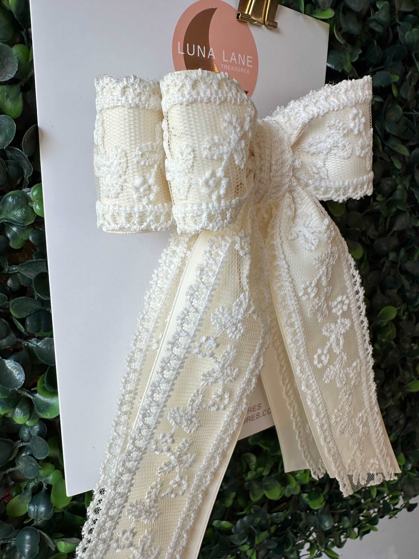 Ivory Lace Coquette Hair Bow