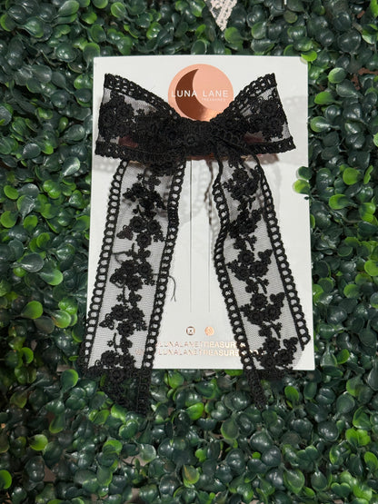 Black Lace Coquette Hair-bow