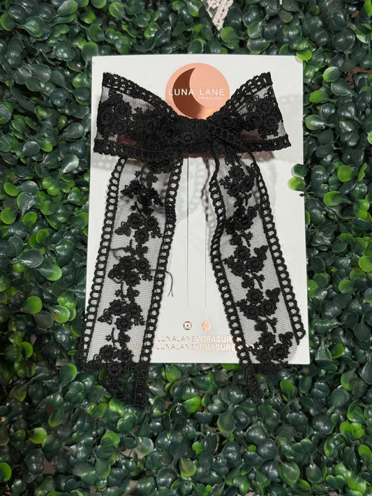 Black Lace Coquette Hair-bow