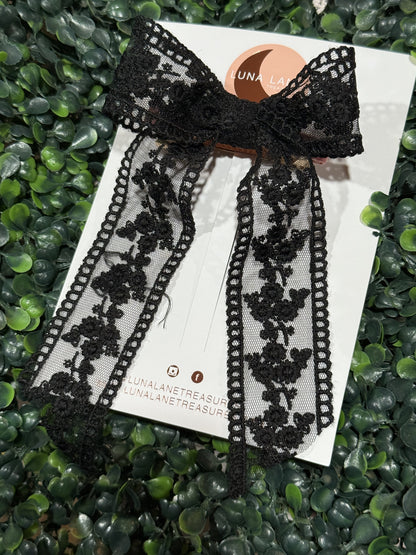 Black Lace Coquette Hair-bow